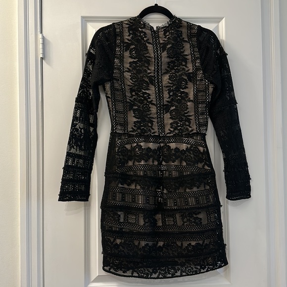 Black Long-sleeve Lace Dress Size XS - Picture 5 of 5